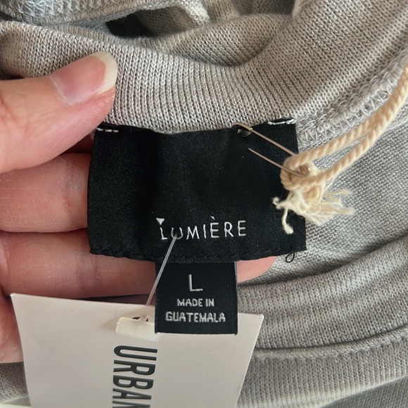 NEW Urban Outfitters Lumiere Gray Paloma Stripe Back Tie Short Sleeve Tee - Picture 9 of 10